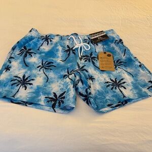 Blue Palm Tree Swim Shorts